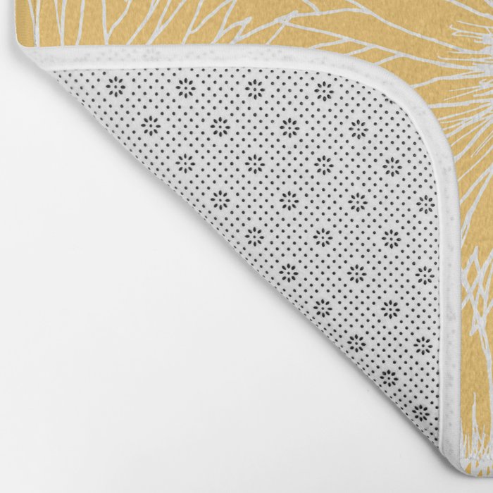 Yellow Sunflowers Line Art Bath Mat Gallery Image 2
