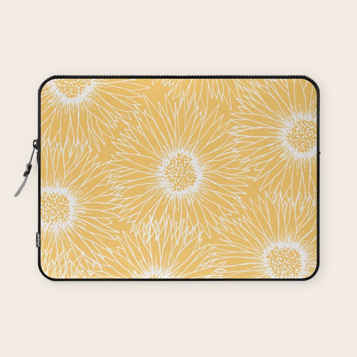 Yellow Sunflowers Line Art Laptop Sleeve Gallery Image 1