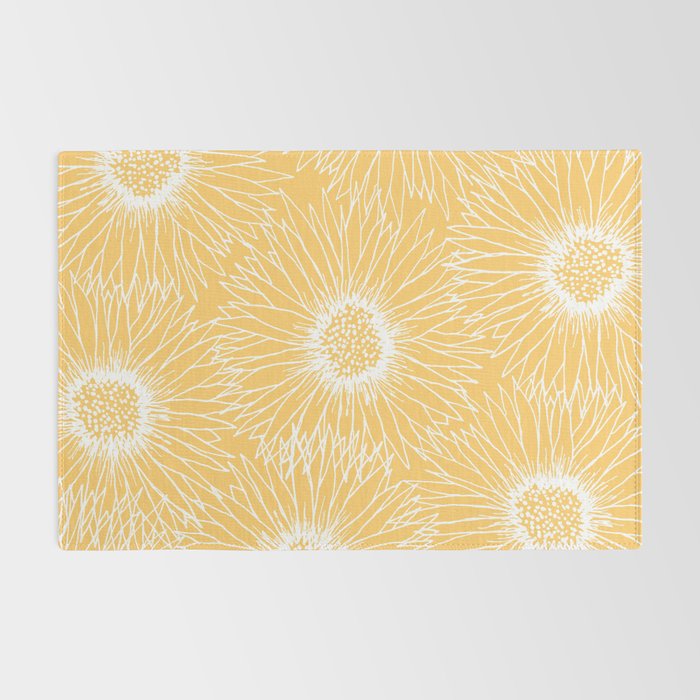 Yellow Sunflowers Line Art Rug Gallery Image 2