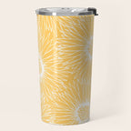 Yellow Sunflowers Line Art Travel Mug Gallery Image 2