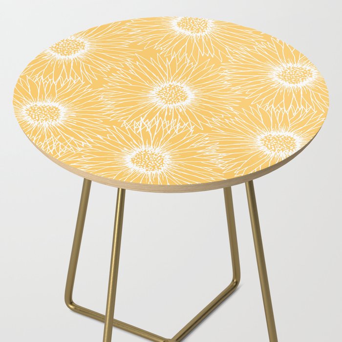 Yellow Sunflowers Line Art Side Table Gallery Image 2