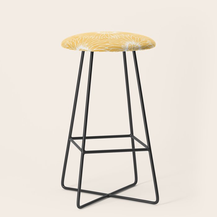 Yellow Sunflowers Line Art Stool Gallery Image 1