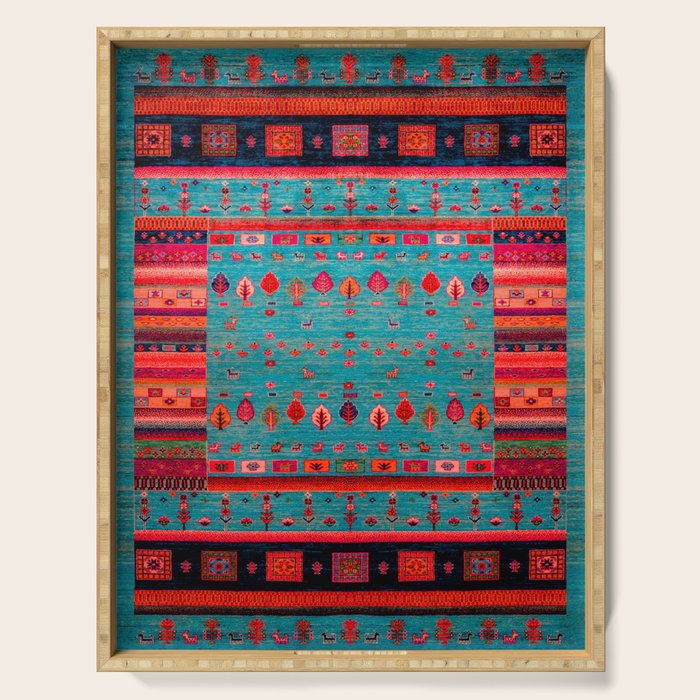 Traditional Berber Bohemian Moroccan Handmade Fabric Style Fall Autumn Color Inspiration Serving Tray Gallery Image 1