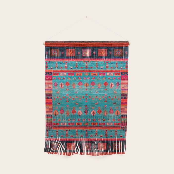 Traditional Berber Bohemian Moroccan Handmade Fabric Style Fall Autumn Color Inspiration Wall Hanging Gallery Image 1