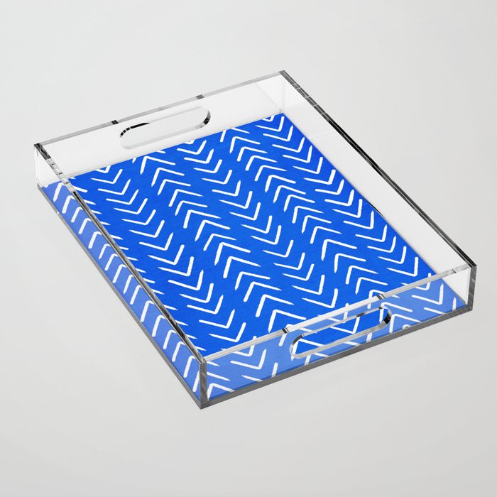 Mudcloth 01: Navy Blue Edition Acrylic Tray Gallery Image 1