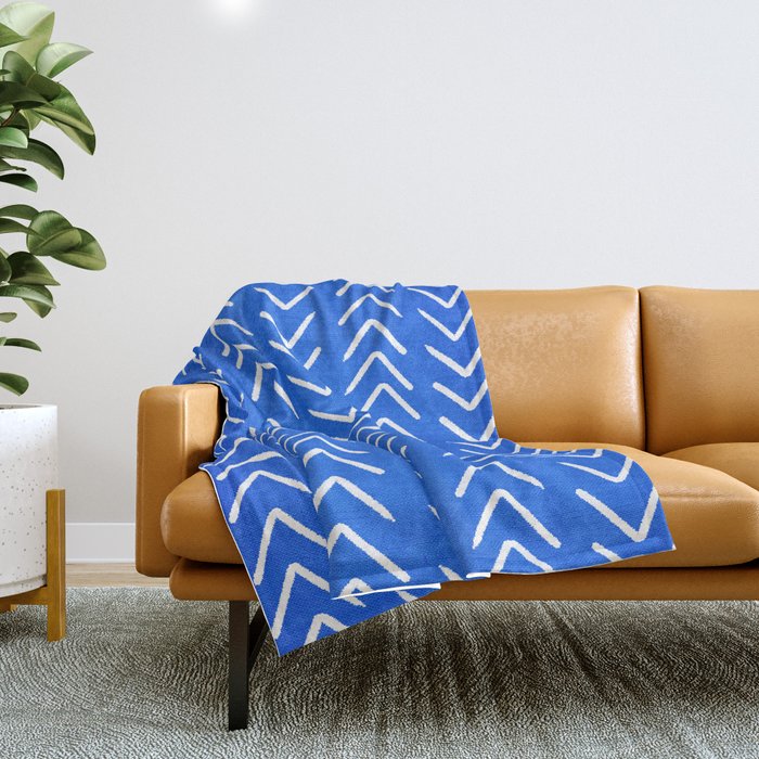 Mudcloth 01: Navy Blue Edition Throw Blanket Gallery Image 1