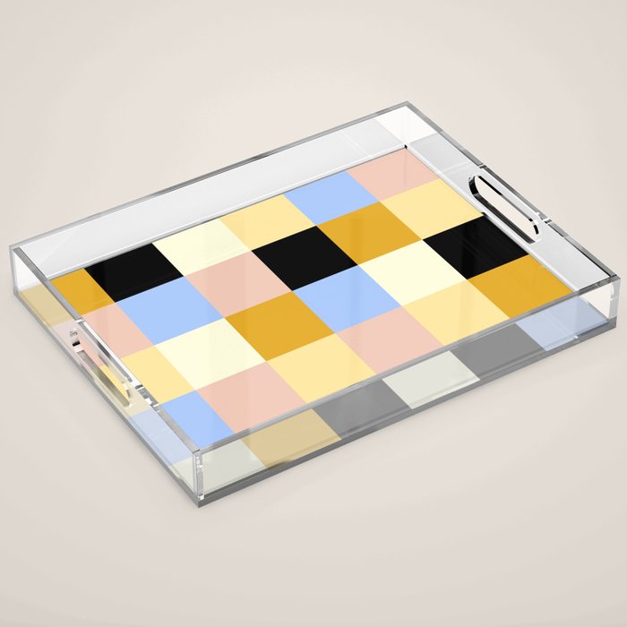 Bold Colorful Checks Pattern - Large XXXV Acrylic Tray Gallery Image 1