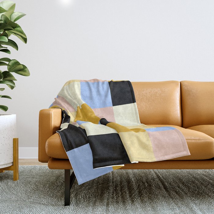 Bold Colorful Checks Pattern - Large XXXV Throw Blanket Gallery Image 1