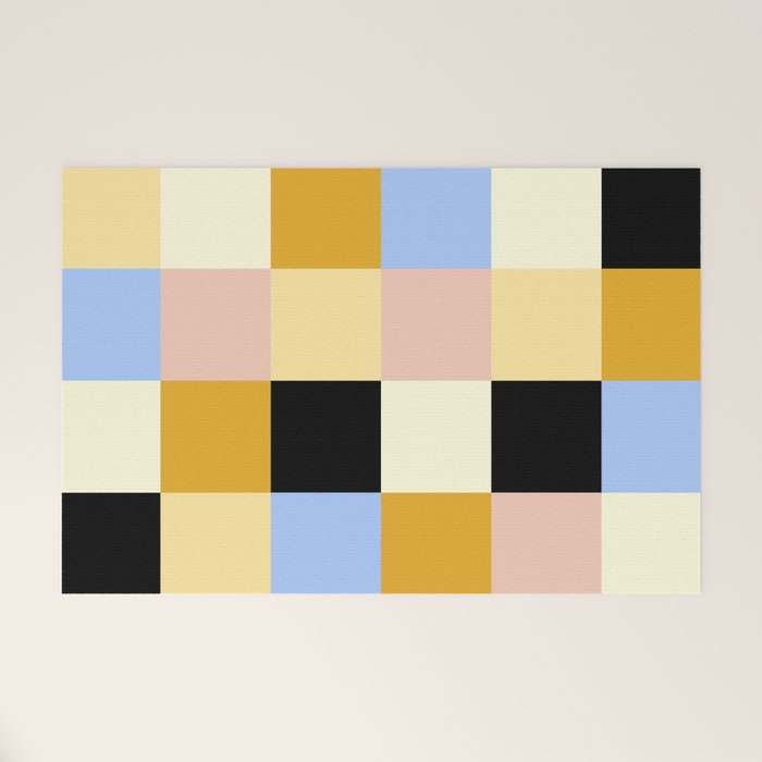 Bold Colorful Checks Pattern - Large XXXV Welcome Mat Gallery Image 1