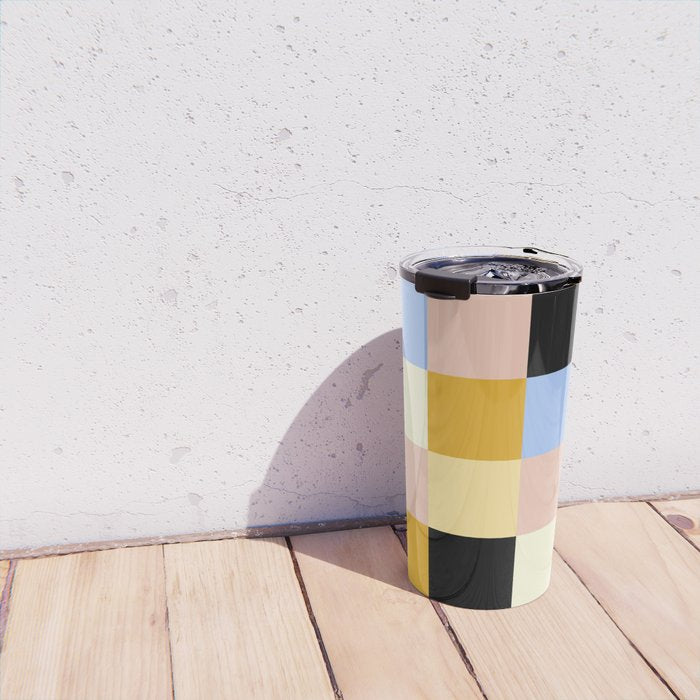 Bold Colorful Checks Pattern - Large XXXV Travel Mug Gallery Image 4