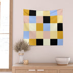 Bold Colorful Checks Pattern - Large XXXV Wall Tapestry Gallery Image 2