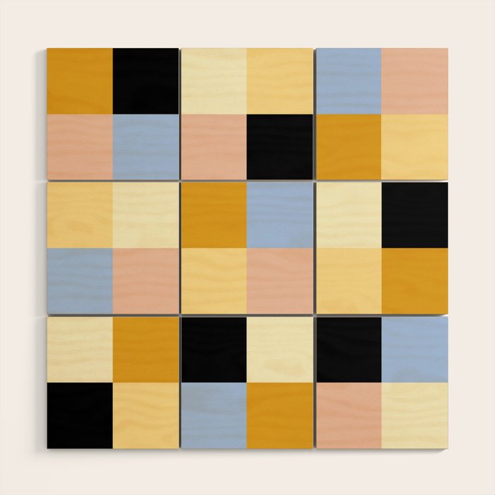 Bold Colorful Checks Pattern - Large XXXV Wood Wall Art Gallery Image 1