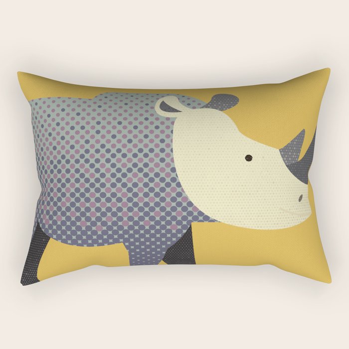 Whimsy Rhinoceros II Rectangular Pillow Gallery Image 1