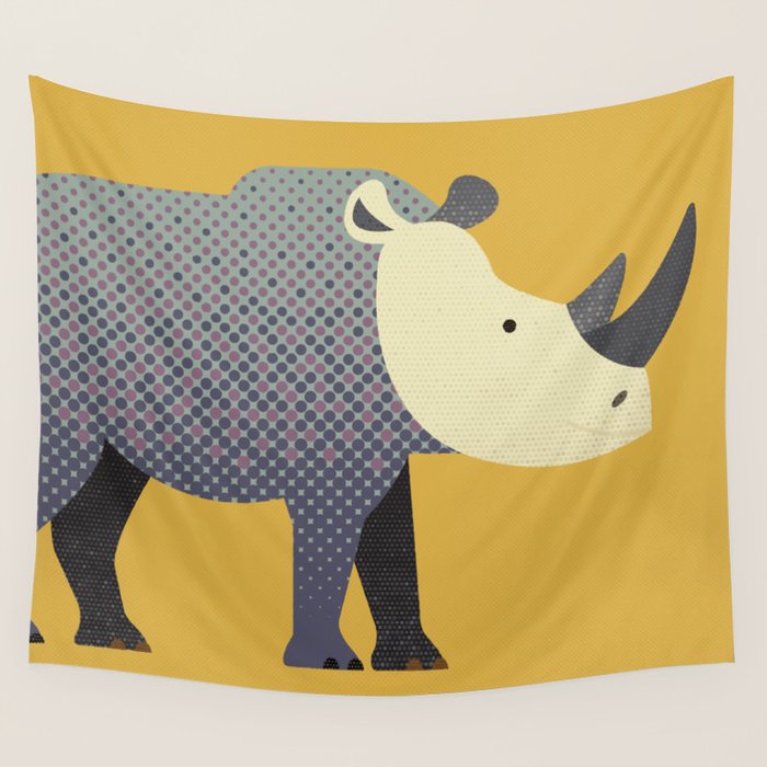 Whimsy Rhinoceros II Wall Tapestry Gallery Image 4