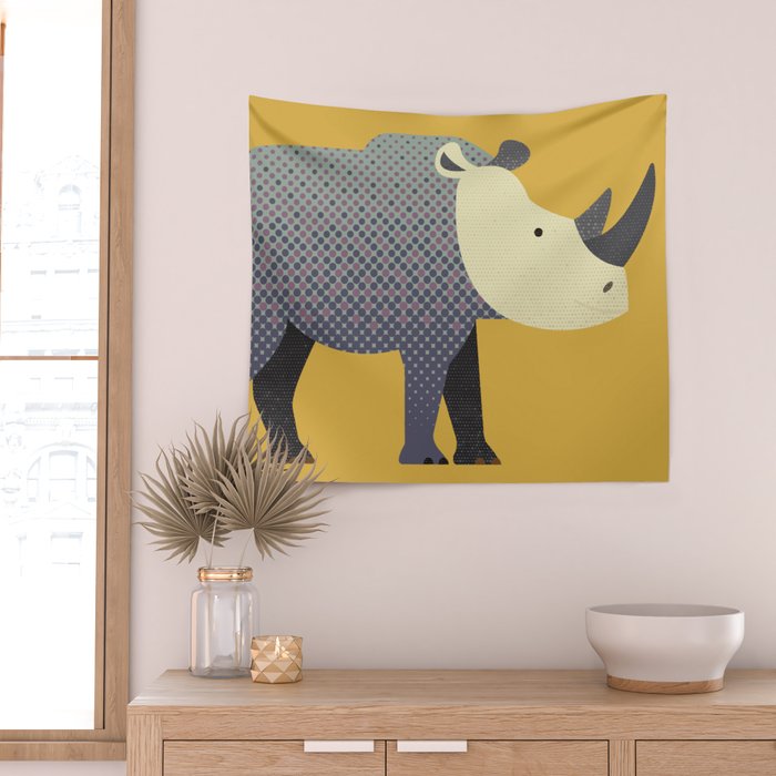 Whimsy Rhinoceros II Wall Tapestry Gallery Image 2
