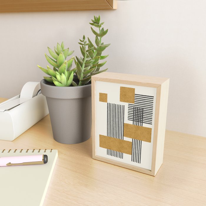 Stripes and Square Composition - Abstract Mini Art Print Gallery Image 2