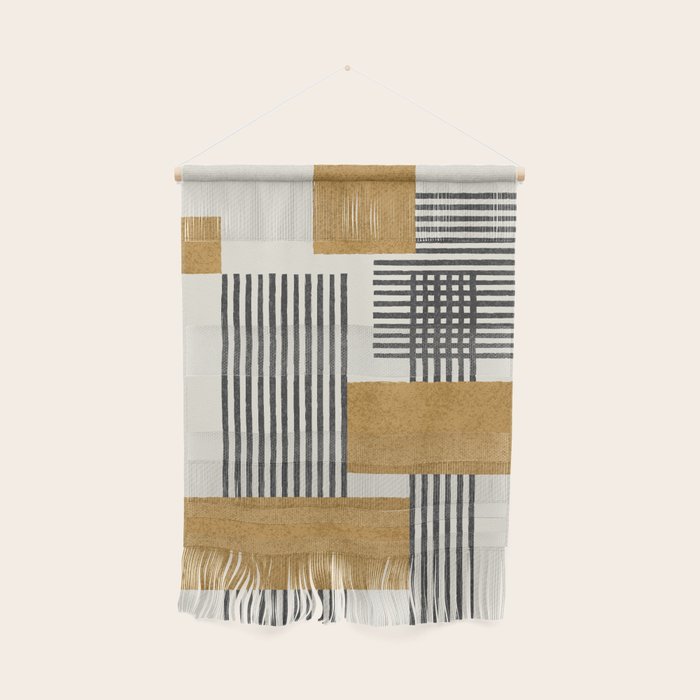Stripes and Square Composition - Abstract Wall Hanging Gallery Image 1
