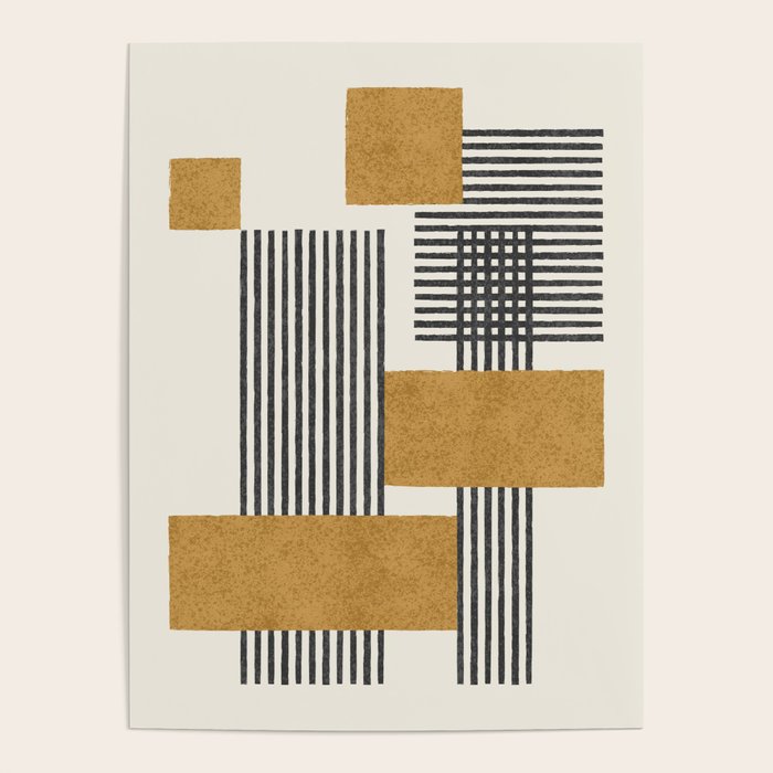 Stripes and Square Composition - Abstract Poster Gallery Image 4