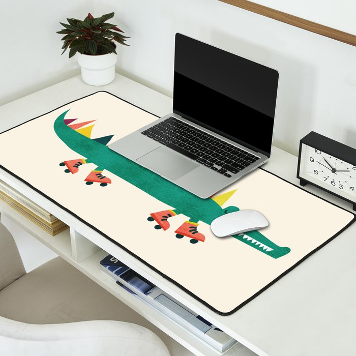 Crocodile on Roller Skates Desk Mat Gallery Image 2