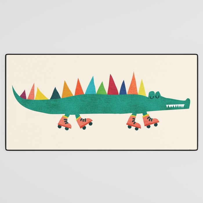 Crocodile on Roller Skates Desk Mat Gallery Image 3