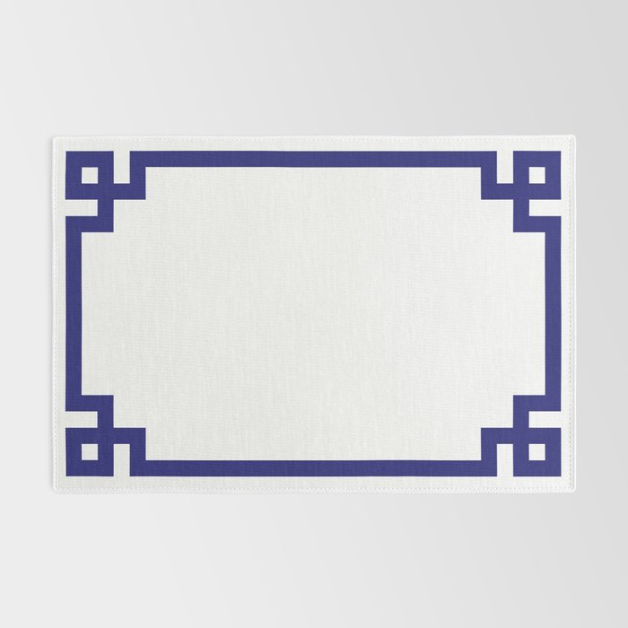 Midnight Blue Greek Key Border Rug Gallery Image 2