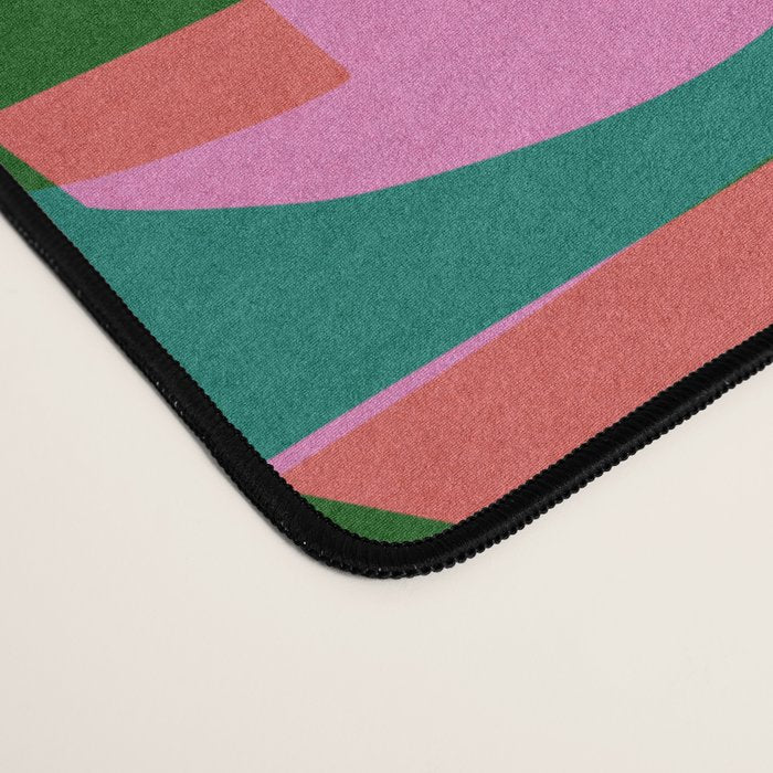 Simple Hand-cut Pattern #5 / Pink & Green Desk Mat Gallery Image 4