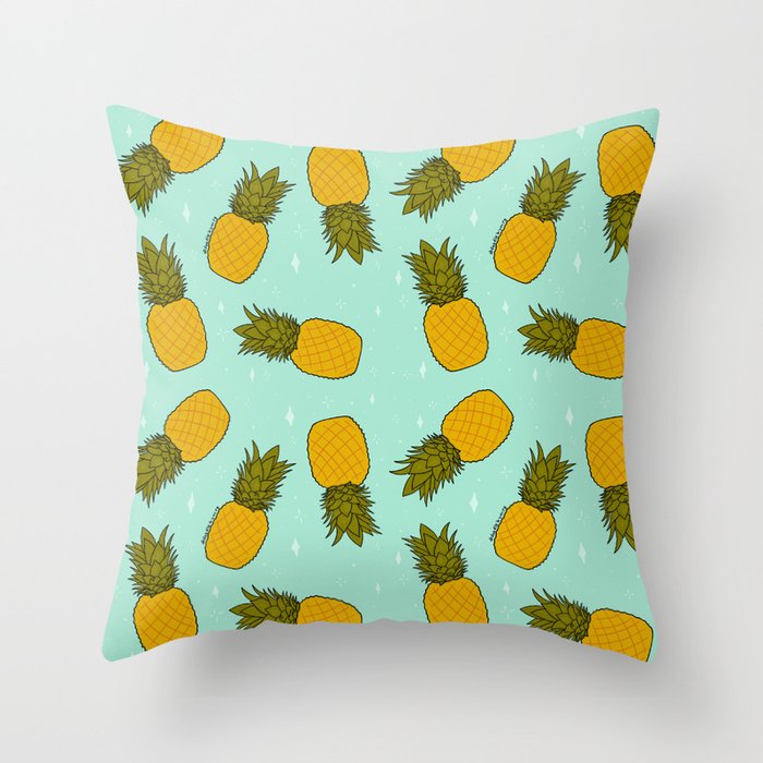 Pineapple Print Throw Pillow Gallery Image 1