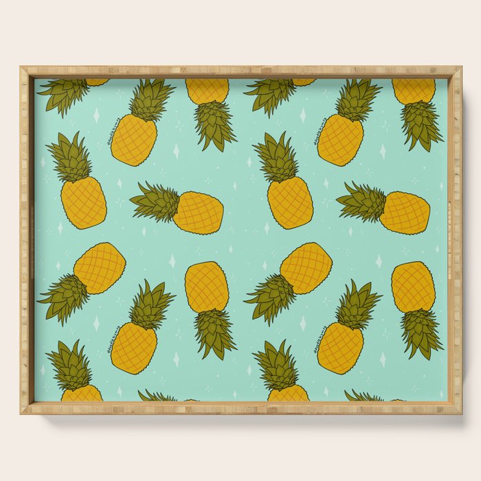 Pineapple Print Serving Tray Gallery Image 1
