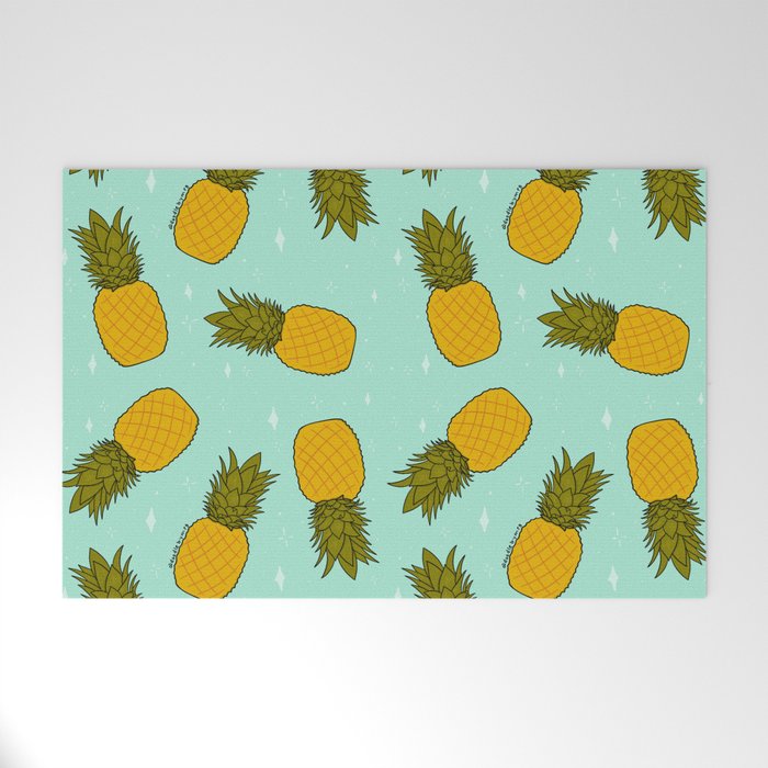 Pineapple Print Welcome Mat Gallery Image 1