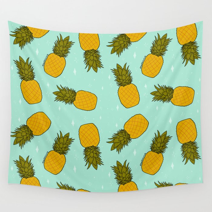 Pineapple Print Wall Tapestry Gallery Image 4