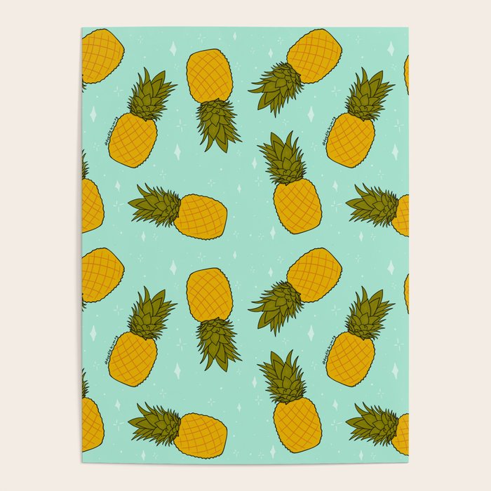 Pineapple Print Poster Gallery Image 1