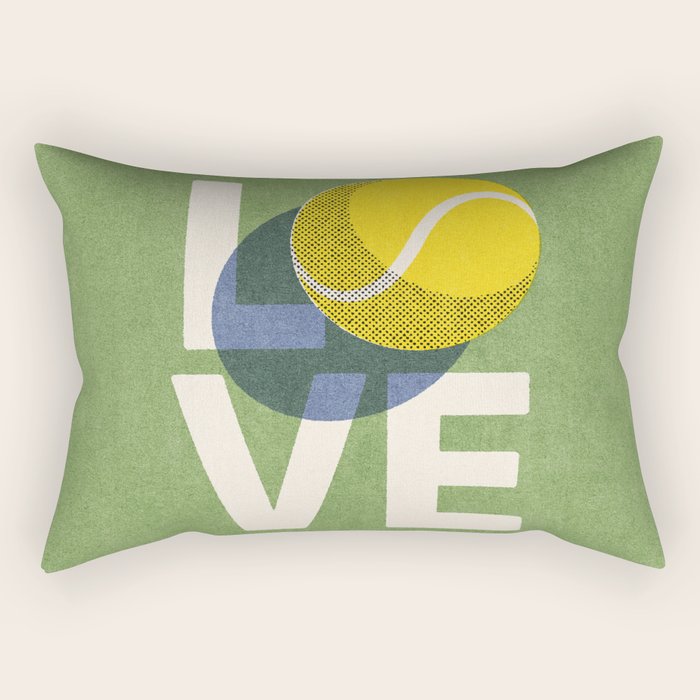 BALLS - Love Tennis - Grass Court Rectangular Pillow Gallery Image 1