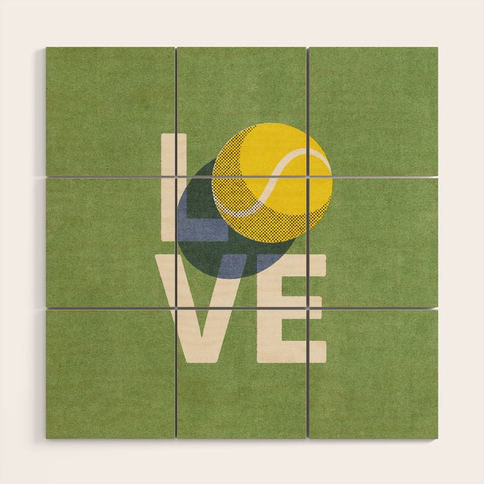 BALLS - Love Tennis - Grass Court Wood Wall Art Gallery Image 1