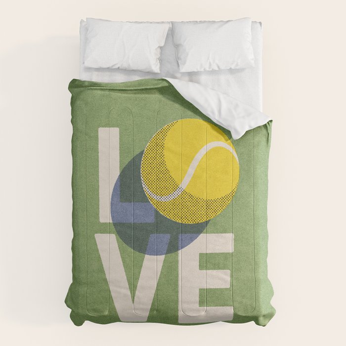 BALLS - Love Tennis - Grass Court Comforter Gallery Image 6