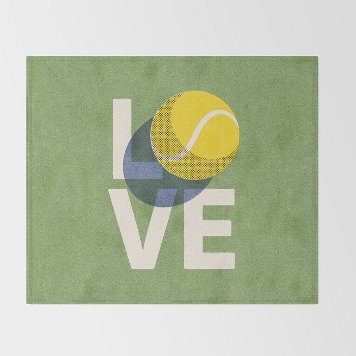BALLS - Love Tennis - Grass Court Throw Blanket Gallery Image 2