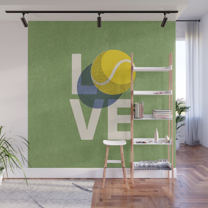 BALLS - Love Tennis - Grass Court Wall Mural Gallery Image 1