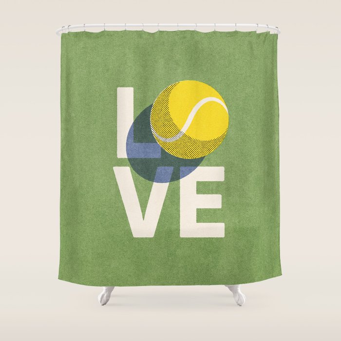 BALLS - Love Tennis - Grass Court Shower Curtain Gallery Image 1