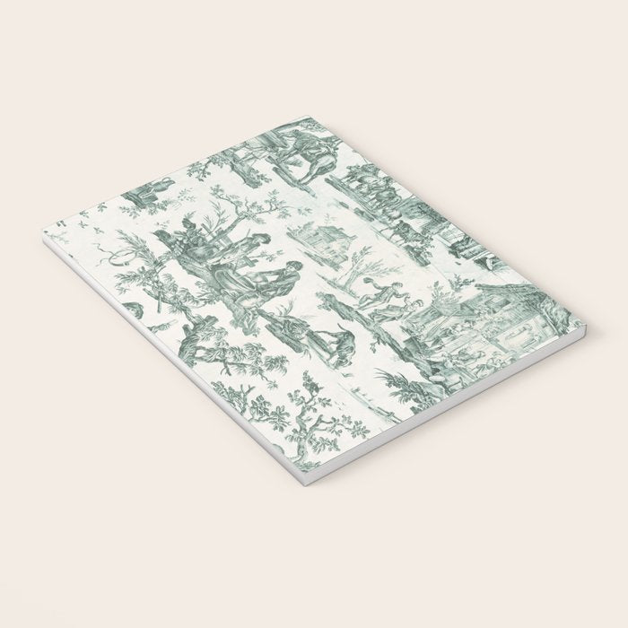 Vintage Green French Toile Landscape Notebook Gallery Image 3