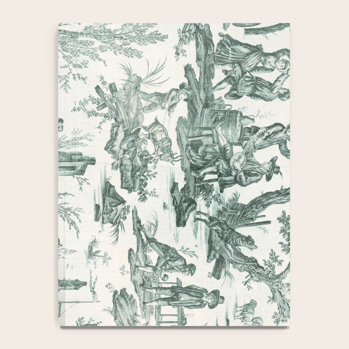 Vintage Green French Toile Landscape Notebook Gallery Image 4