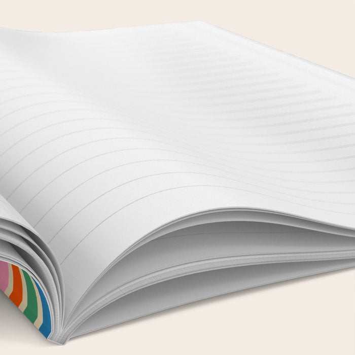 Colorful Retro Geometric Portes Pattern Blue Orange Pink Green Notebook Gallery Image 2