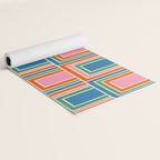 Colorful Retro Geometric Portes Pattern Blue Orange Pink Green Yoga Mat Gallery Image 2