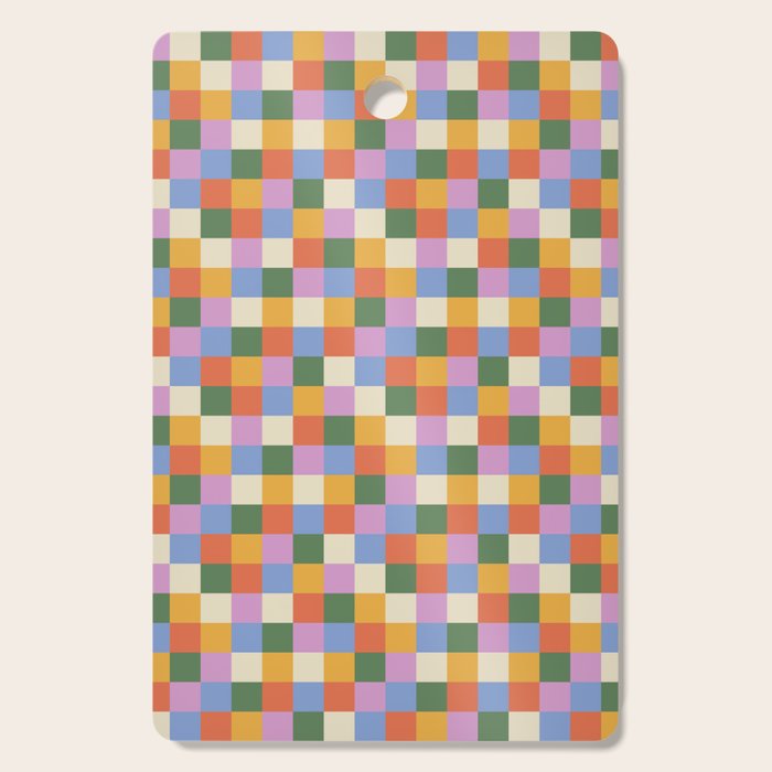 Bold Colorful Checks Pattern - Small XXXVII Cutting Board Gallery Image 1