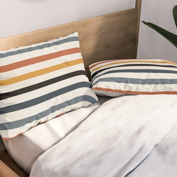 Bold Curvature Stripes IV Pillow Sham Gallery Image 2