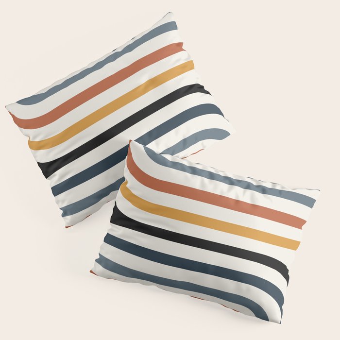 Bold Curvature Stripes IV Pillow Sham Gallery Image 1