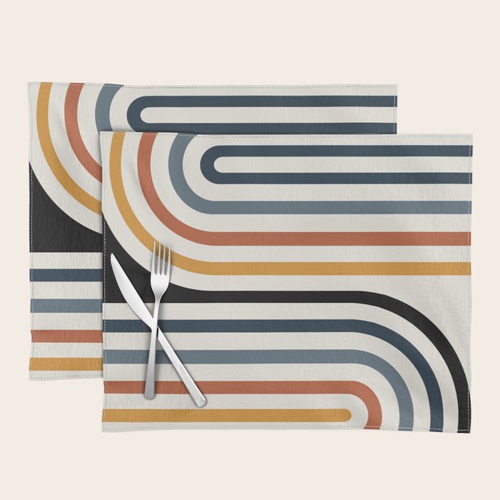 Bold Curvature Stripes IV Placemat Gallery Image 1