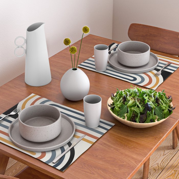 Bold Curvature Stripes IV Placemat Gallery Image 2