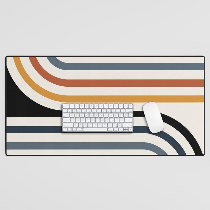 Bold Curvature Stripes IV Desk Mat Gallery Image 1