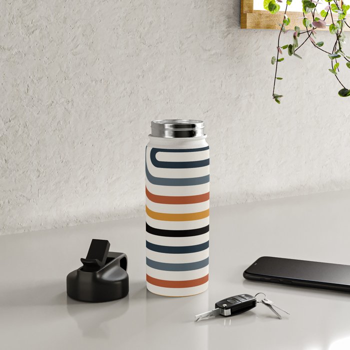 Bold Curvature Stripes IV Water Bottle Gallery Image 4