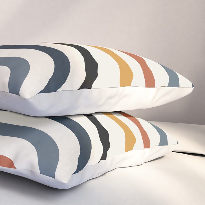 Bold Curvature Stripes IV Pillow Sham Gallery Image 3
