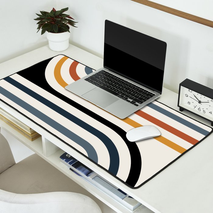 Bold Curvature Stripes IV Desk Mat Gallery Image 2